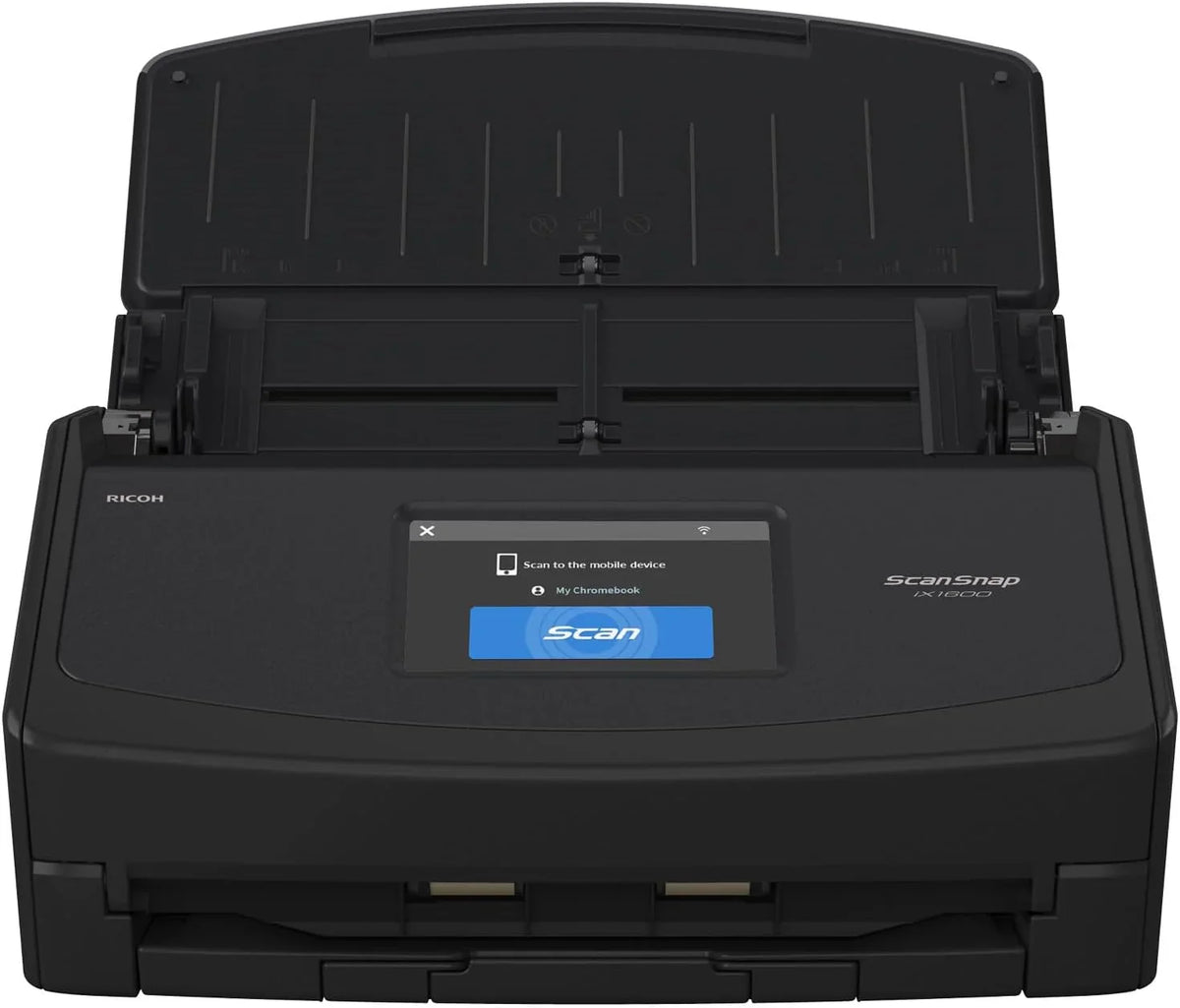 iX1600 Wireless or USB High-Speed Cloud Enabled Document, Photo & Receipt Scanner with Large Touchscreen and Auto Document Feeder for Mac or PC, 17 watts, Black