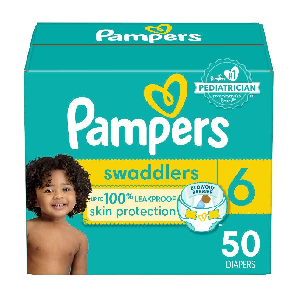 Pampers Swaddlers Size 6 Leak-Free Diapers, 50-pc