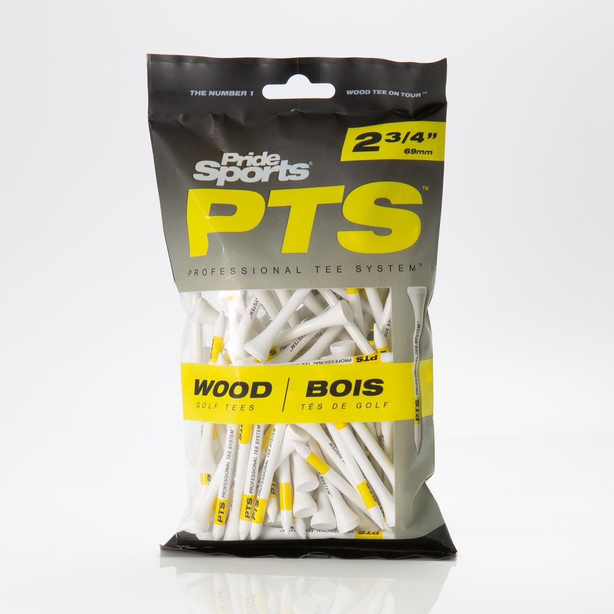 Pride Professional Biodegradable Hardwood Golf Tees, 2-3/4-in, 100-pk, White