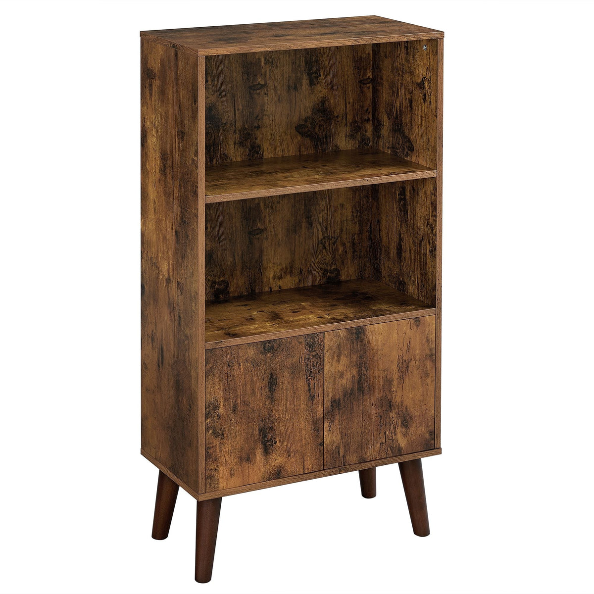 Songmics Home 3-Tier Rustic Brown Retro Cabinet with Steel Frame