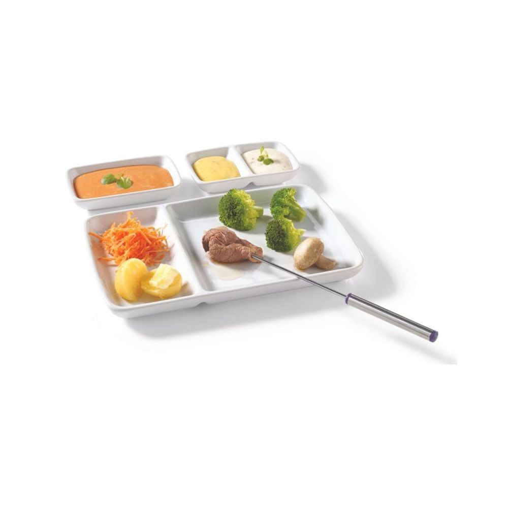 Starfrit Oven & Dishwasher Safe Ceramic Fondue Plate, Serves 2, 6-pc