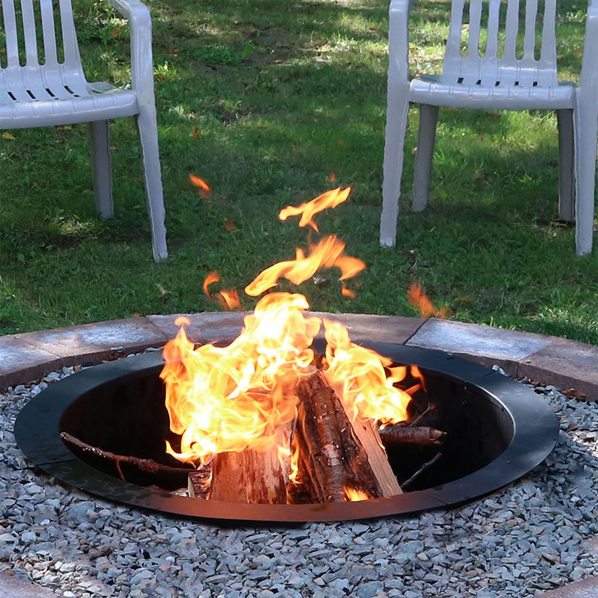 Sunnydaze Decor Heavy Duty Fire Pit Ring Liner, 39-in