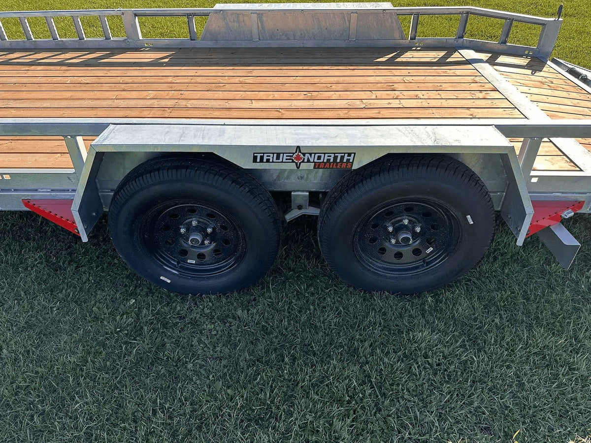 True North 83-in x 16-ft Tandem Axle Utility Trailer, Galvanized