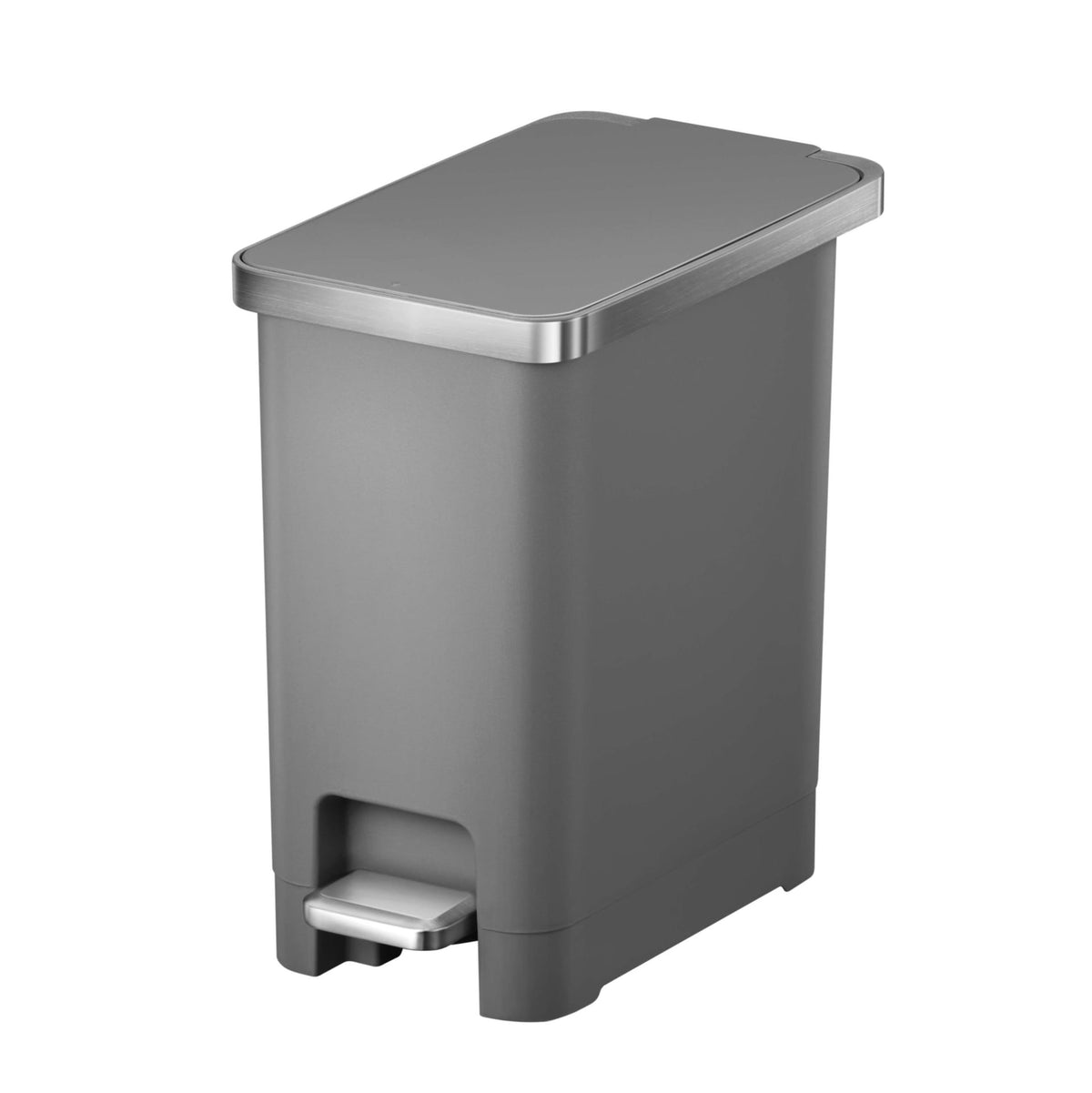 Type A Slim Grey Resin Garbage Can, 15-L