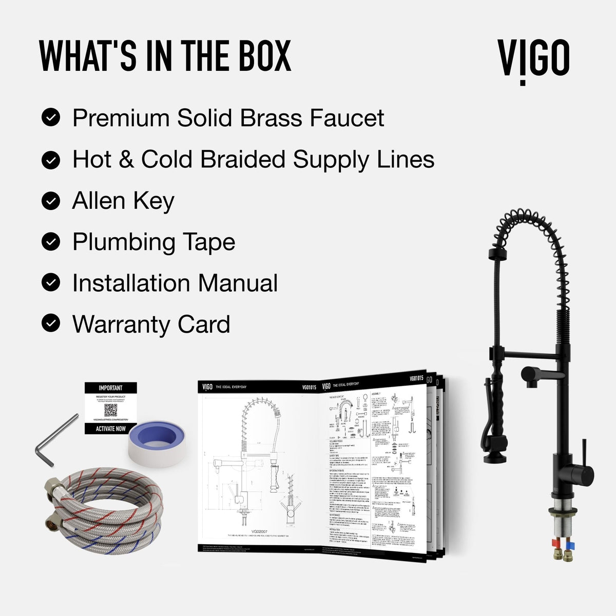 VIGO Zurich Kitchen Faucet, Matte Black