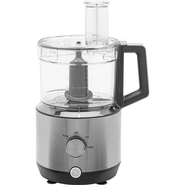 GE 550-Watt 12-Cup Food Processor with Accessories and Stainless Steel Blades, Stainless Steel U7