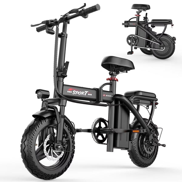 14 in Electric Bike with Dual Front Suspension 500W Folding Ebike, Up to 25Miles 20MPH, 48V Removable Lithium-Battery, 14 in Foldable Commuting... C9