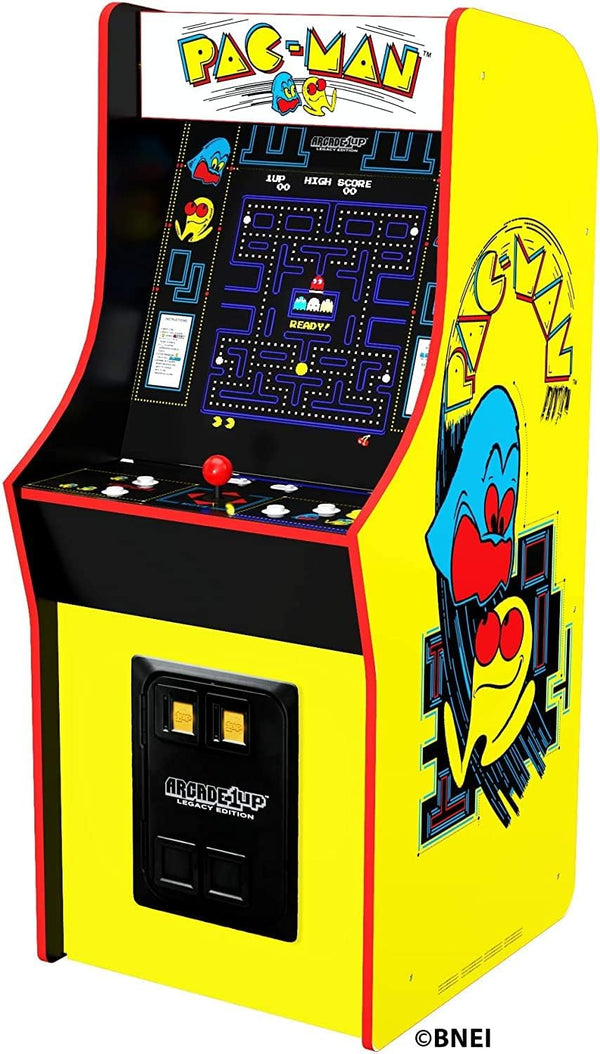 Bandai's "Pac-Man" classic version, featuring 12 games, and an arcade machine that is 4 feet in size. V7