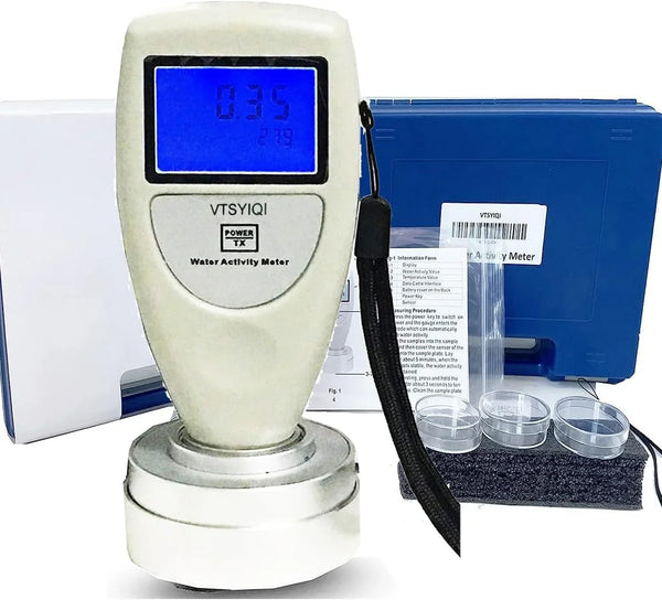 Water Activity Meter Food AW Tester Monitor Water Analyzer for Grain Fruits Vegetables Breads Biscuits Cakes Puffed Food 6 bit Backlight Digital Display C6