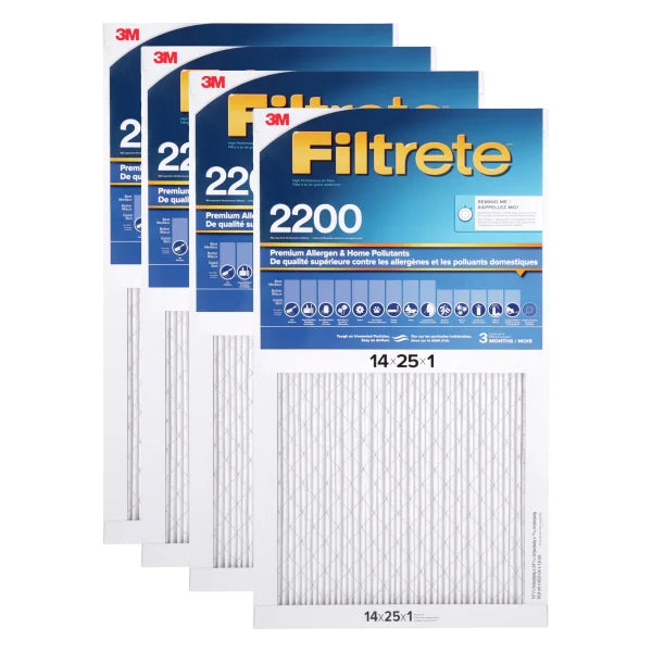 3M Filtrete MPR 2200 1-in Premium Furnace Filters, 4-pack Q4