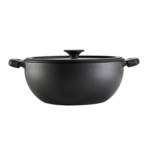4.8 Qt Utsava Pre-Seasoned Cast Iron Kadai with Lid N0