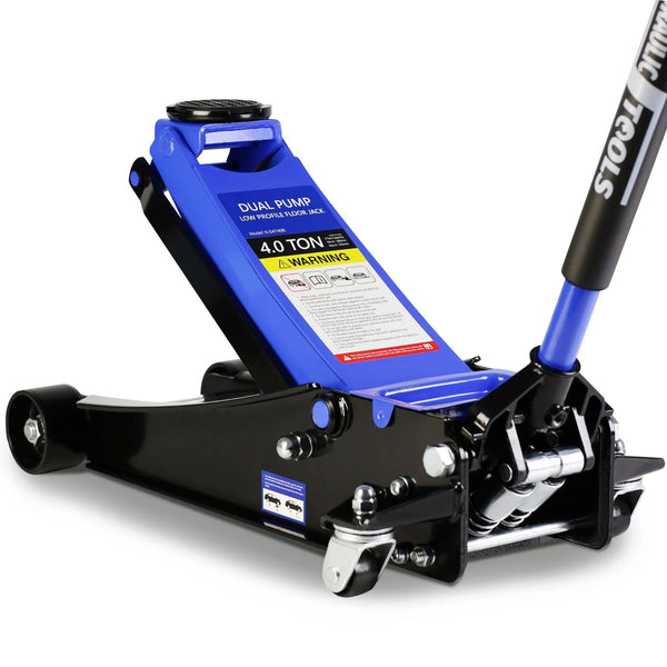 4-Ton Floor Jack, Low Profile Car Jack, Heavy-Duty Trolley Jack Car Lift with Dual Pump Pistons, Lifting Range 4"-21", 8000LBS U6