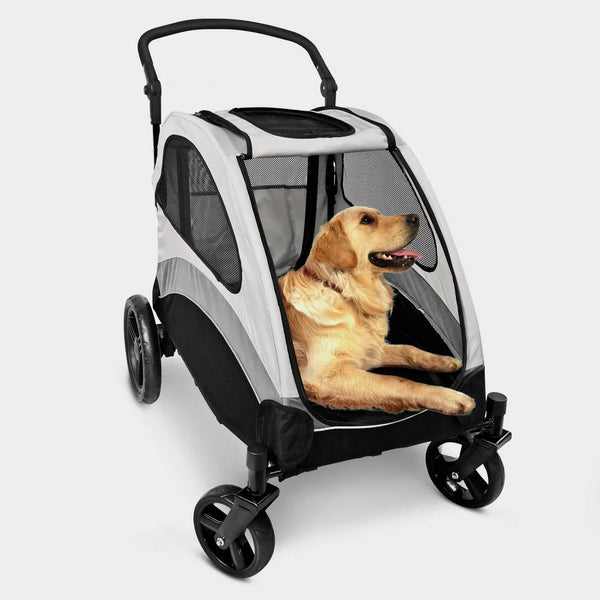 Foldable Pet Stroller for Large or 2 Dogs Cats Jogger Wagon with 4 Wheels N8