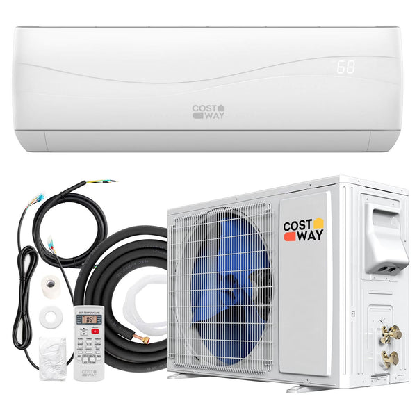 Costway 18000 BTU Mini Split Air Conditioner Heater 19 SEER2 1250 Sq. Ft Coverage R2