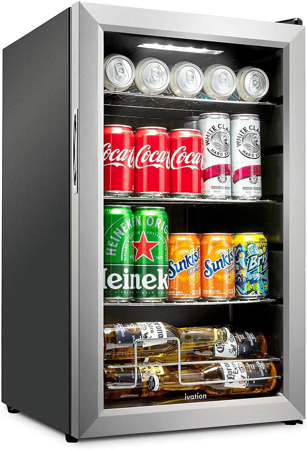 Ivation 101-Bottle Wine Cellar, Freestanding Mini Fridge - Stainless Steel U1