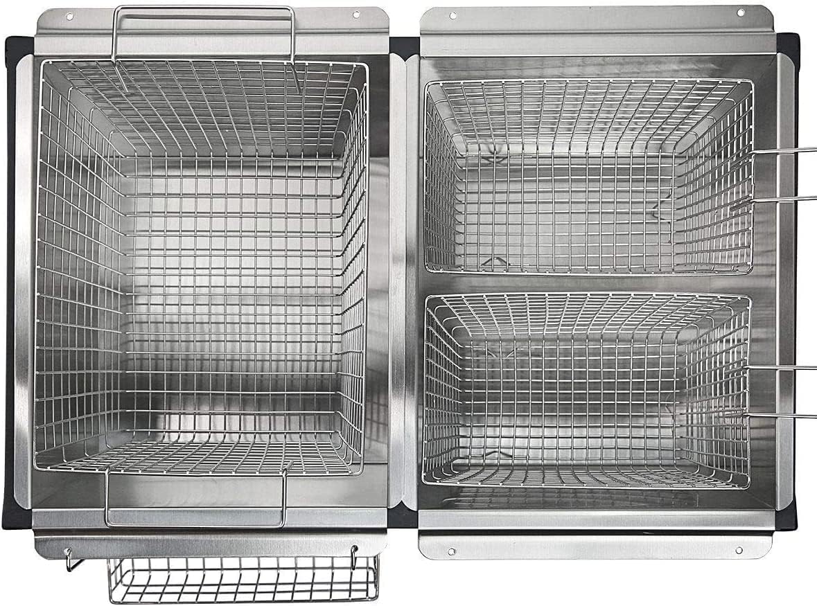 Triple Deep Fryer-3 Basket Stainless Steel Propane Cooker-Outdoor Fish Fry/Chicken-Tall Heavy Duty
