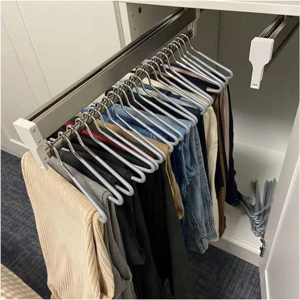 Floor-Standing Solid Wood Rotating Coat Rack，Adjustable Steel Clothes Rail - Extendable 30-80cm Garment Organizer for Closet Storage, Heavy-Duty 25kg Load Capacity, Space-Saving Hanger Rack Q5