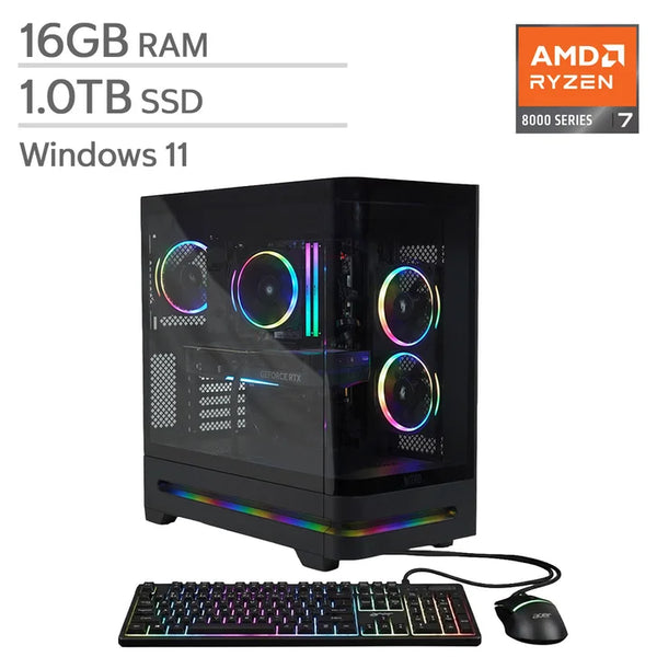 Acer Nitro 85 Gaming Desktop, AMD Ryzen 7 8700F - 16GB RAM, 1 TB SSD, NVIDIA GeForce RTX 5060 L9