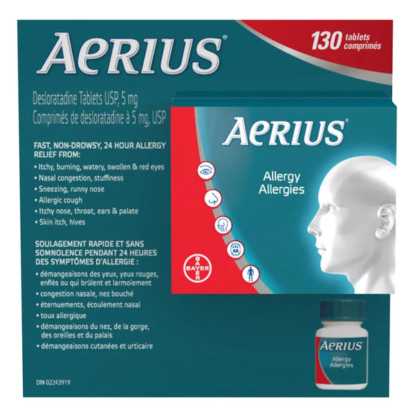 Aerius Allergy Relief, 130 Tablets T8