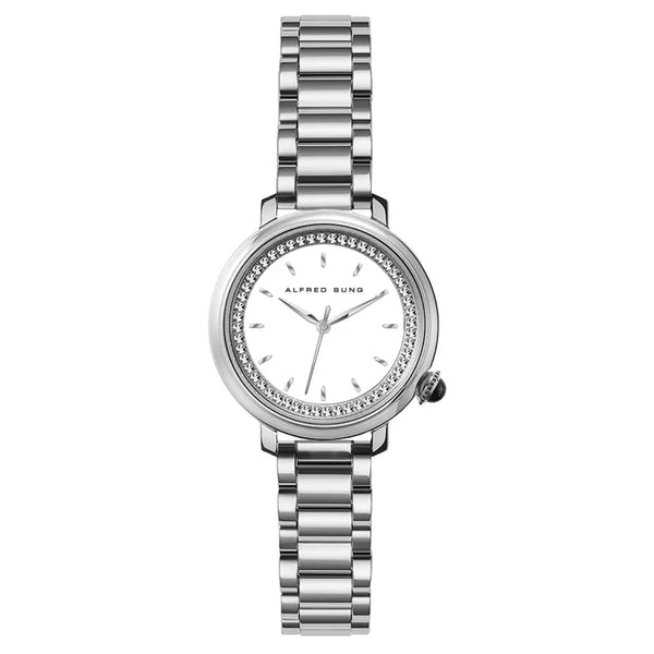 Alfred Sung White Dial Women's Watch P4