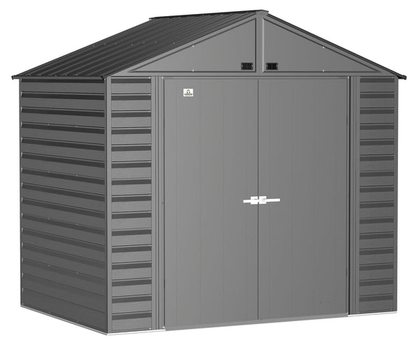 Arrow Select Galvanized Steel Storage Shed, Charcoal, 8-ft x 6-ft R2