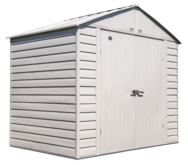 Arrow Select Galvanized Steel Storage Shed, Flute Grey, 8-ft x 6-ft H5