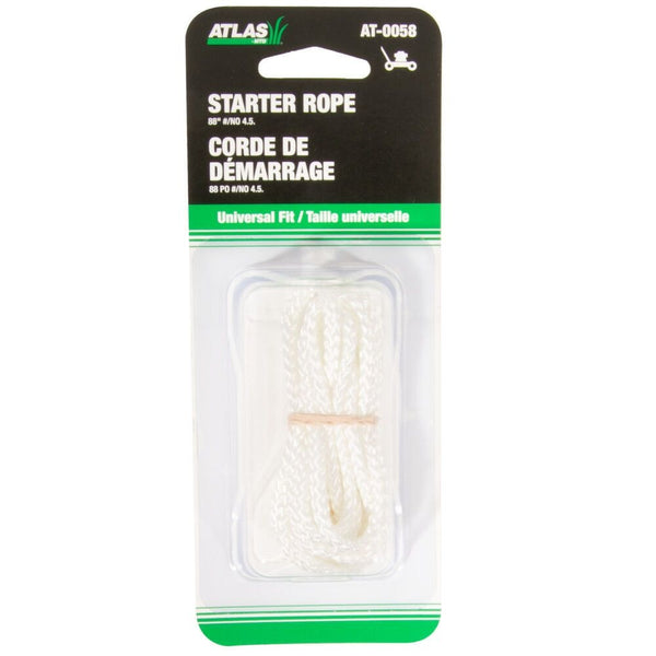 Atlas Lawn Mower Replacement Starter Cord/Rope, Nylon, 88-in x 1/8-in L8