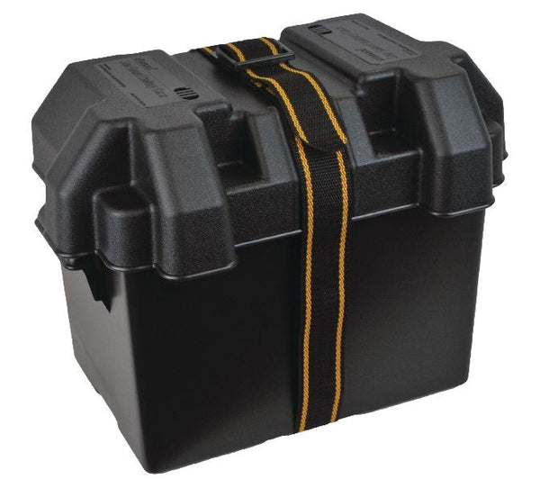Attwood Polypropylene Vented Marine Battery Box with Strap & Mounting Hardware, Black, Assorted Sizes Z4