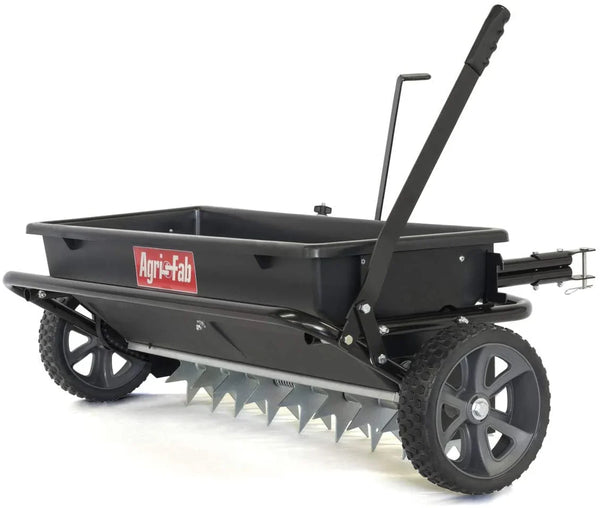 Agri-Fab 45-0543-AMZ 100 lb. Tow-Behind Lawn & Garden Spiker/Seeder/Drop Spreader for Seed,Fertilizer, Salt, Ice Melt; Designed to Pull Behind Lawn & Garden Tractors W9