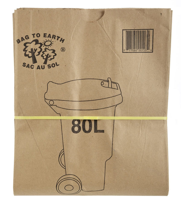 Bag to Earth 2-Ply Compostable and Biodegradable Paper Bin Liner, 10-pk, 80-L J1