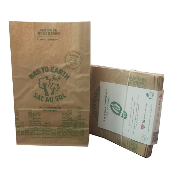 Bag to Earth Small Organic Compostable and Biodegradable Food Waste Bags, 10-pk, 5.5-L G8