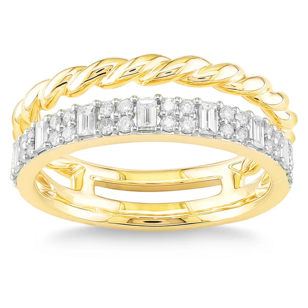 Baguette and Round Brilliant Diamond Ring (0.42 ctw) Y9
