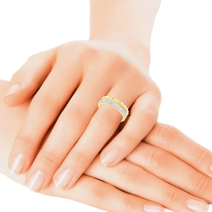 Baguette and Round Brilliant Diamond Ring (0.42 ctw)
