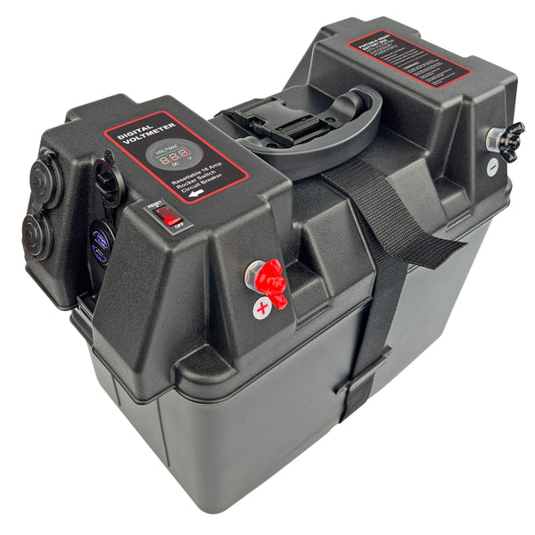 Battery Box Power Station with Charge Indicator, Black C0