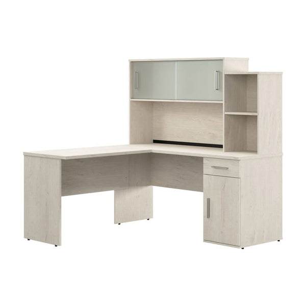 Bestar Orford L-Shaped Desk with Hutch H9