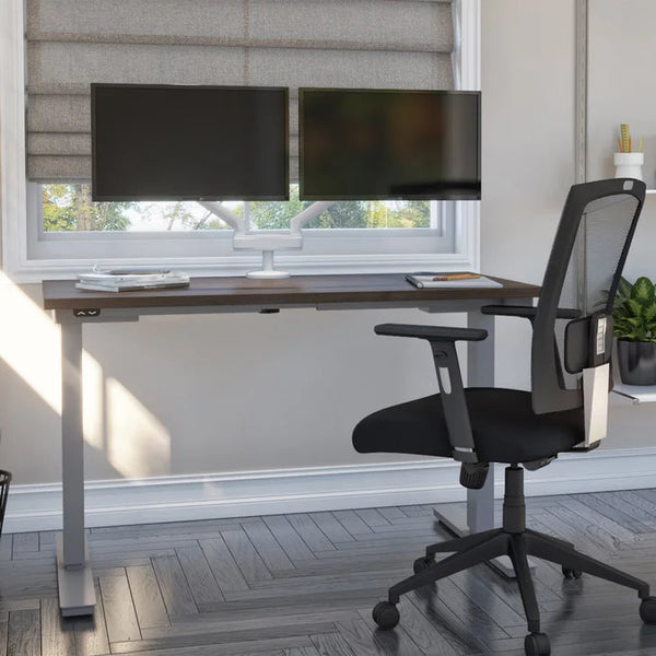 Bestar Upstand 61 cm x 122 cm (24 in. x 48 in.) Height Adjustable Desk with Dual Monitor Arm H7