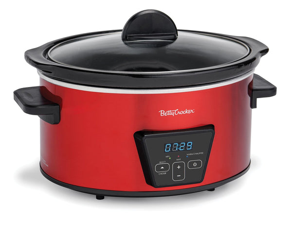 Betty Crocker Digital Programmable Slow Cooker with Tempered Glass Lid, 5-qt W0