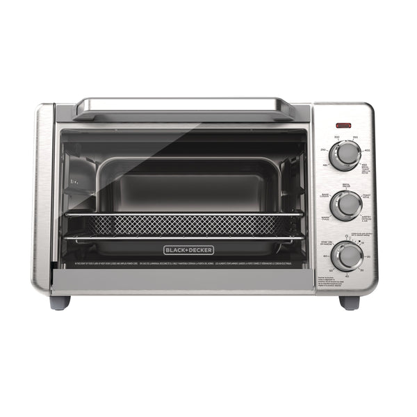 Black & Decker Crisp 'N bake 6-Slice Air Fryer Toaster Oven, Stainless Steel, 5 Cooking Functions E1