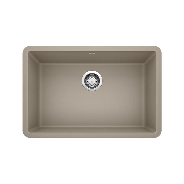 Blanco Precis SILGRANIT 27-in Single Bowl Undermount Kitchen Sink, Truffle U3