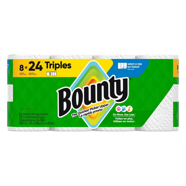 Bounty Select-A-Size Triple Roll Paper Towel, 2-ply, 8-pk S4