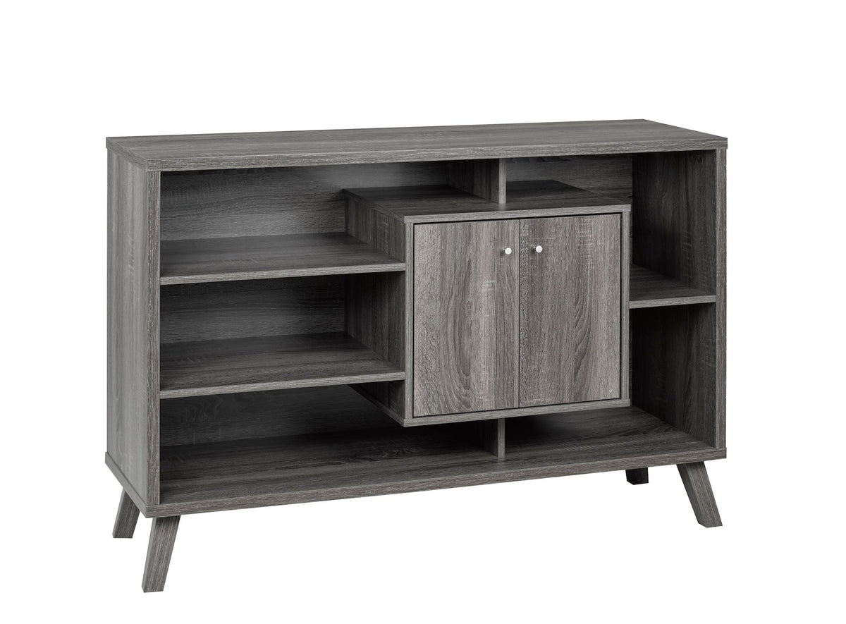 Brassex Multi-Tier Wooden Dining Buffet/Server with Storage, Grey