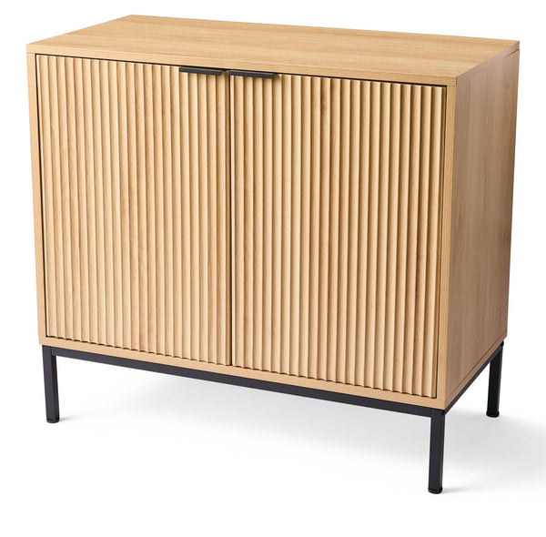 Canvas Byward Scallop Accent Cabinet Oak A0