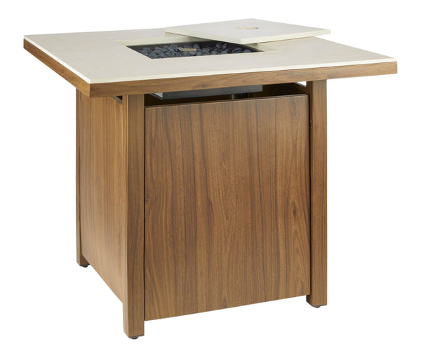 CANVAS Clarke LP Gas Outdoor Fire Table, 40,000 BTUs, 30-in, Brown I8