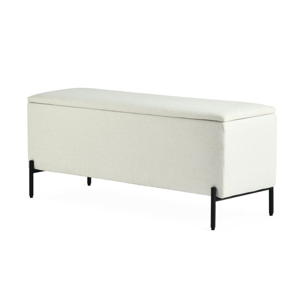 Canvas Picton Storage Bench, White M4