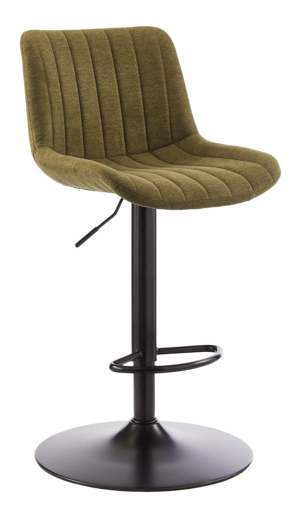 Canvas Rory Adjustable Height Gas-Lift Swivel Bar Stool, Green A5