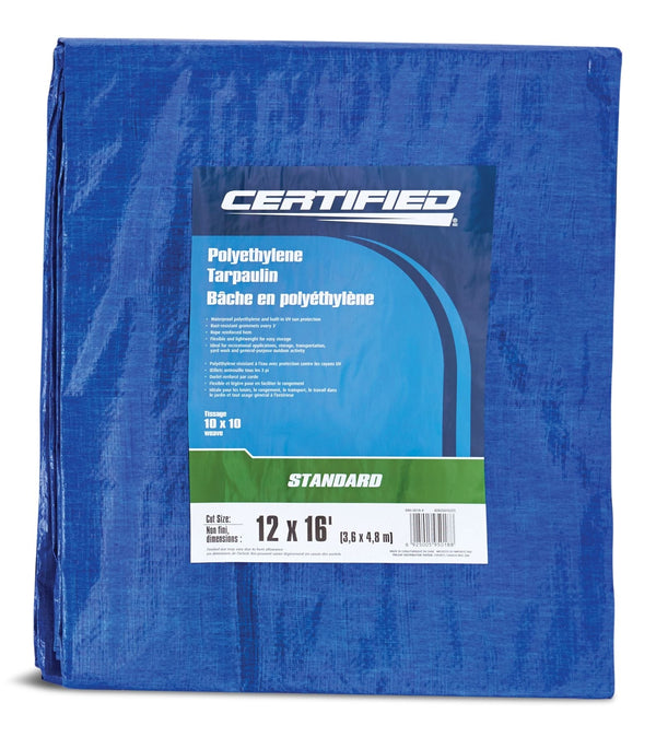 Certified Standard Duty Poly Tarp, Waterproof, 12-ft x 16-ft Z6