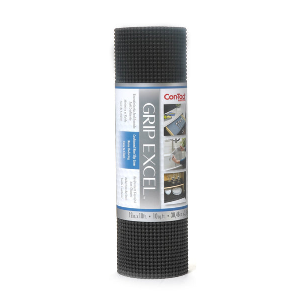 Con-Tact Grip Excel Non-Adhesive Cushioned Shelf/Drawer Liner, Black, 12-in x 10-ft M0