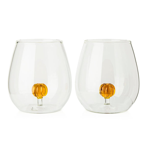 Core Home 591-mL Borosilicate Pumpkin Wine Tumbler, 2-pk F2