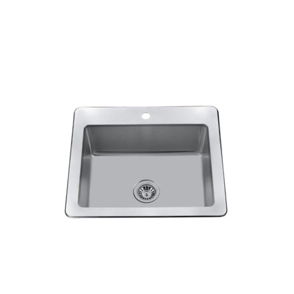 CraftX 25-in Brushed Satin Stainless Steel Drop-in Sink A8
