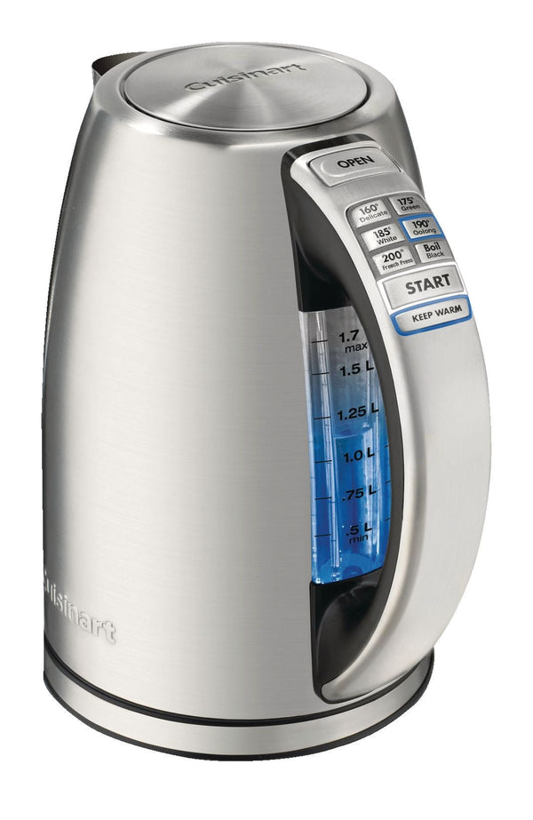 Cuisinart Cordless Electric Kettle with 7 Preset Temperatures, Stainless Steel, 1.7-L Y0